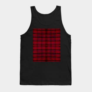 Red Vintage Flannel Print Tank Top